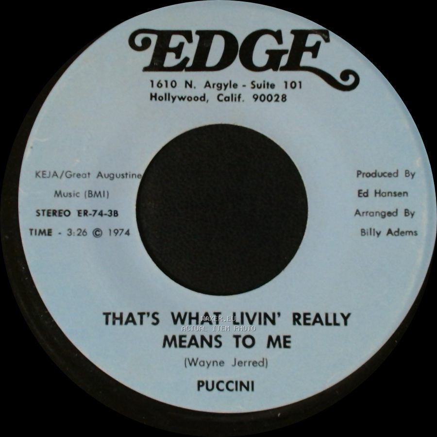 Puccini - That's What Livin' Really Means To Me / (Where Have You Been) Billy Boy side A