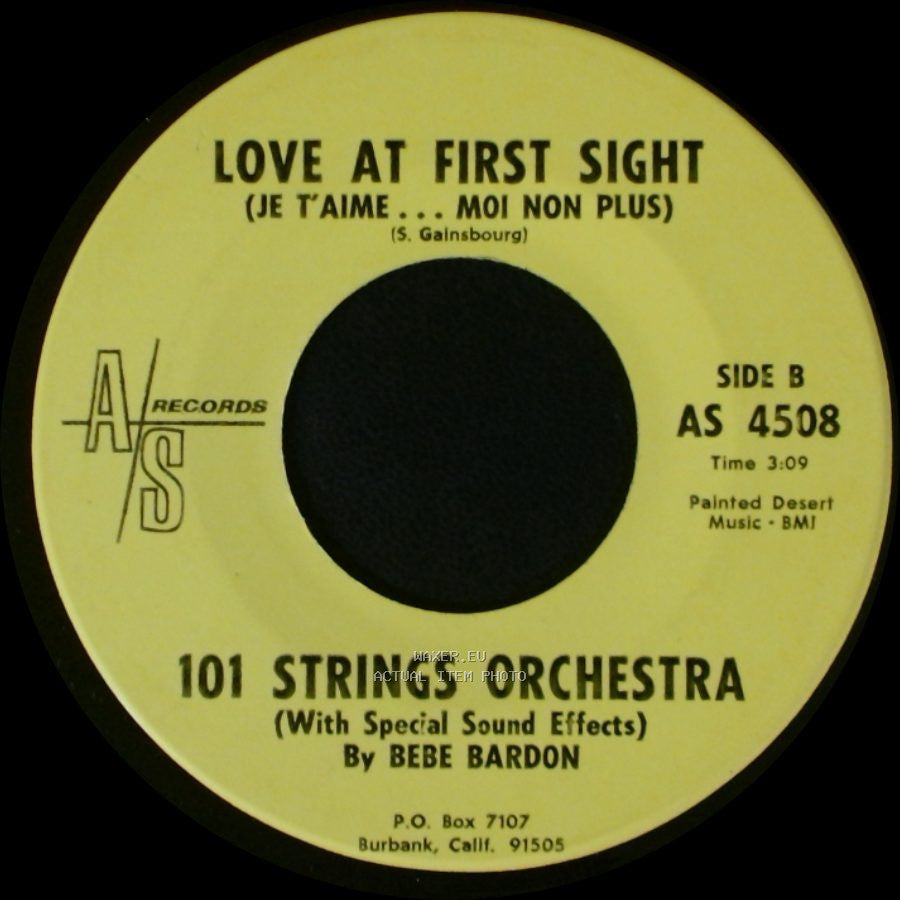 101 Strings Orchestra - Love At First Sight (Je T'aime... Moi Non Plus) / Love At First Sight (Je T'aime... Moi Non Plus) side B