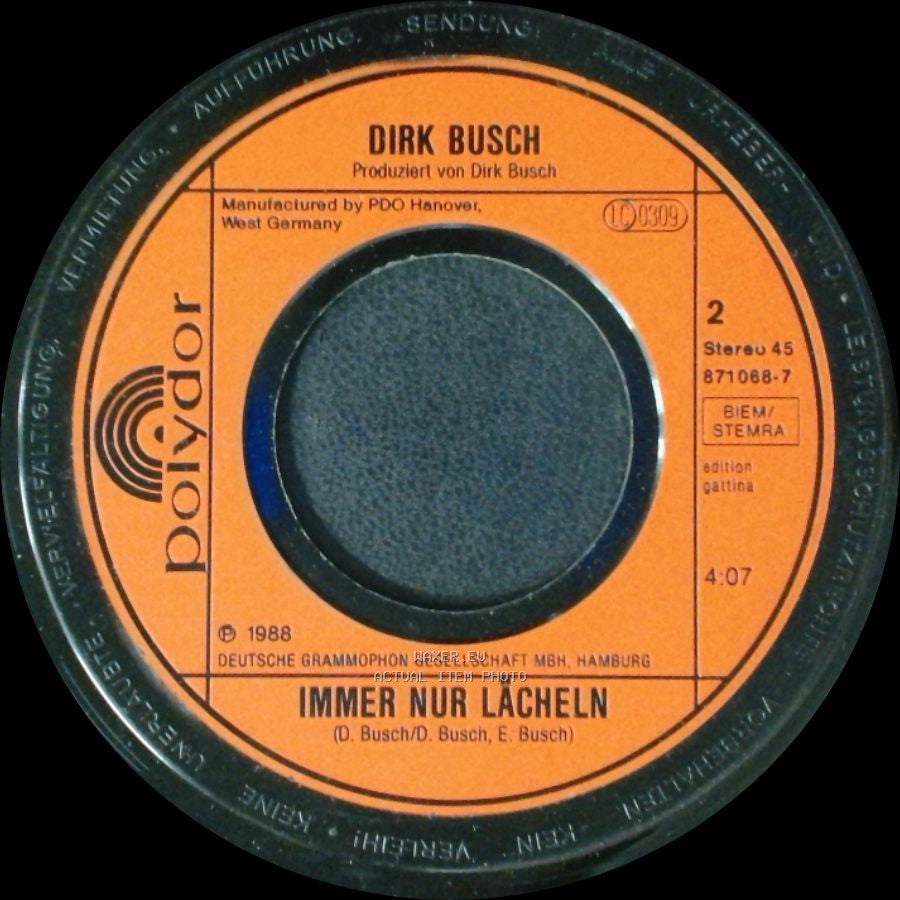Dirk Busch - Du Bist Keine Mona Lisa / Immer Nur Lächeln side B
