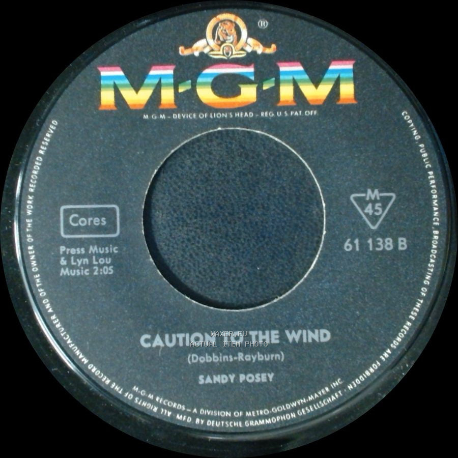 Sandy Posey - Born A Woman / Caution To The Wind side B