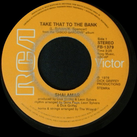 Shalamar - Take That To The Bank / Disco Gardens side A