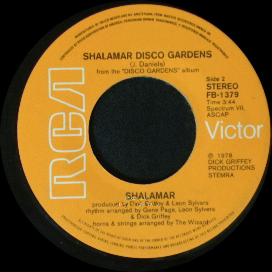 Shalamar - Take That To The Bank / Disco Gardens side B
