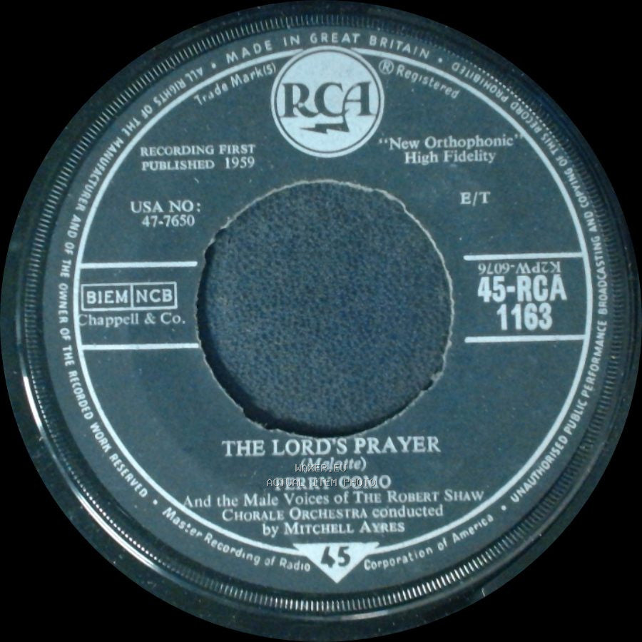 Perry Como - The Lord's Prayer (Malotte) / Ave Maria (Schubert) side A