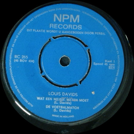 Louis Davids - Naar De Bollen / Zomertelegrammen / Wat Een Meisje Weten Moet side B
