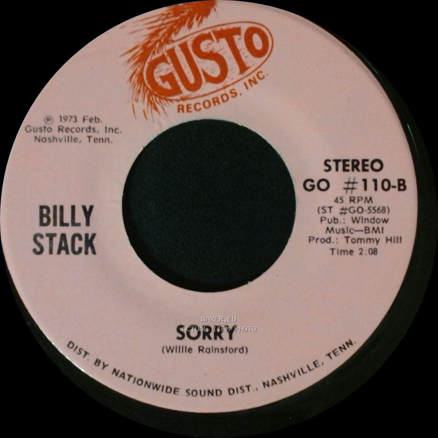 Billy Stack - Sorry / Slowly side A