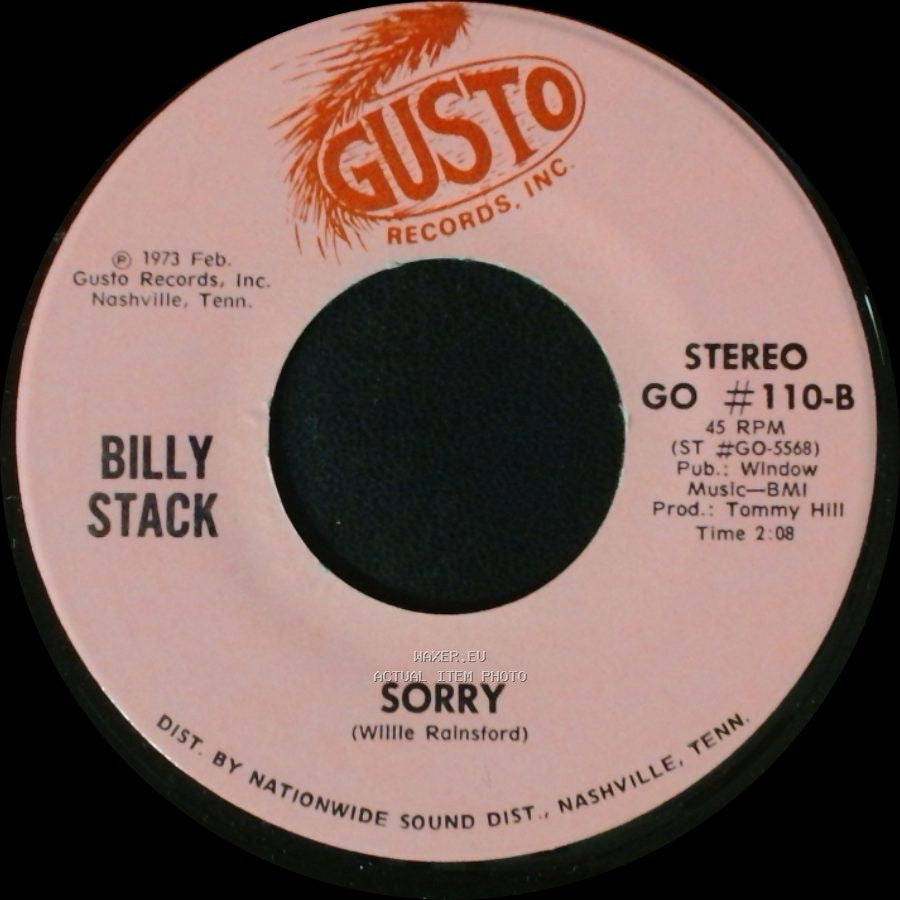 Billy Stack - Sorry / Slowly side B
