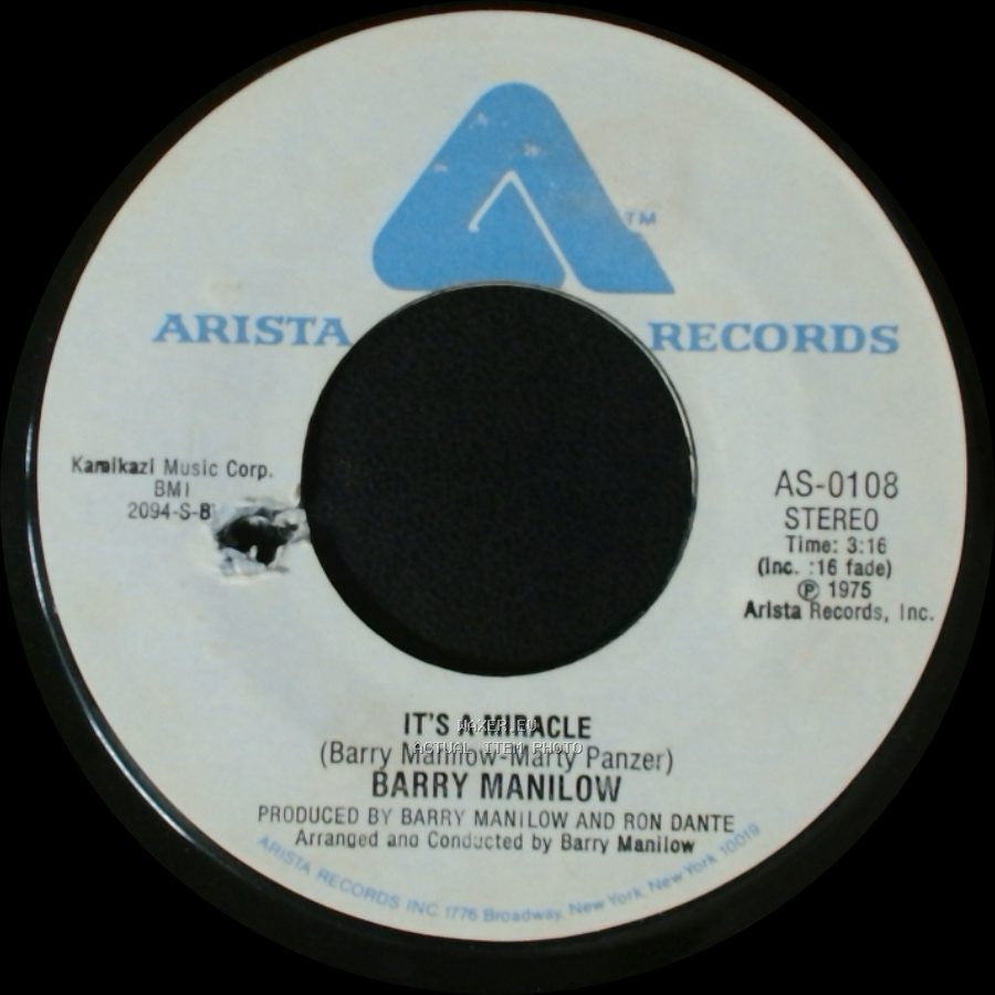 Barry Manilow - It's A Miracle / One Of These Days side B