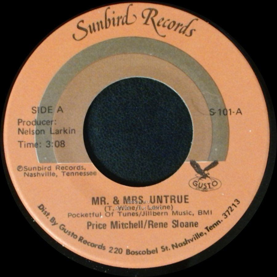 Price Mitchell/Rene Sloane - Mr. & Mrs. Untrue / Savin' It All For You side A