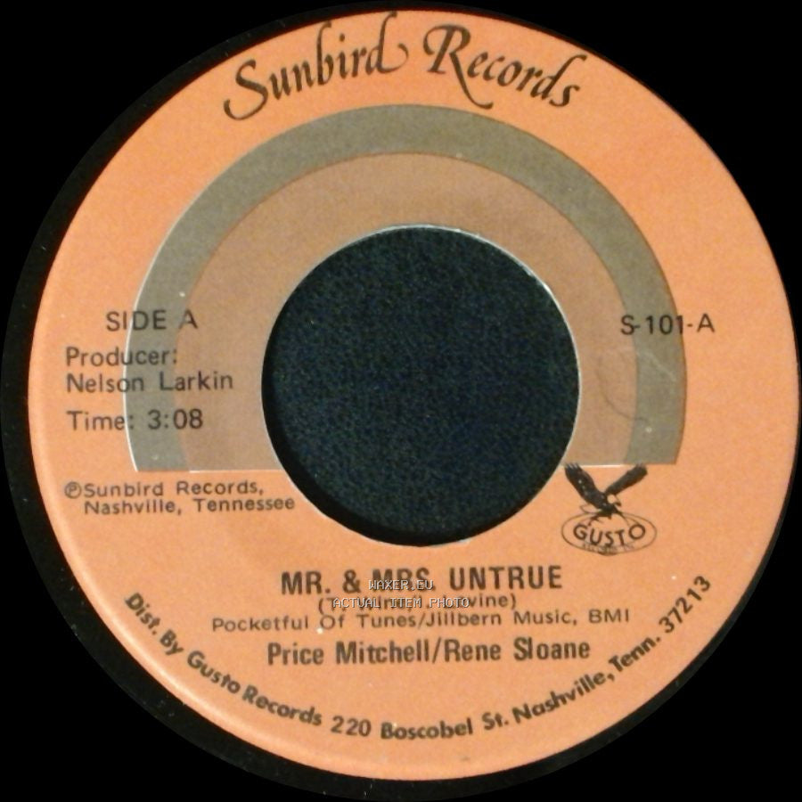 Price Mitchell/Rene Sloane - Mr. & Mrs. Untrue / Savin' It All For You side A
