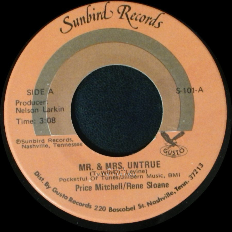 Price Mitchell/Rene Sloane - Mr. & Mrs. Untrue / Savin' It All For You side A