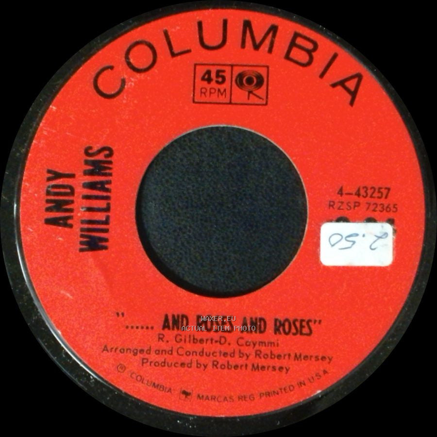 Andy Williams - My Carousel / ..... And Roses And Roses side B