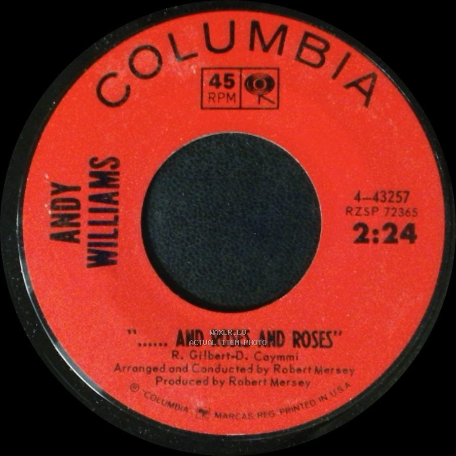 Andy Williams - My Carousel / ..... And Roses And Roses side B