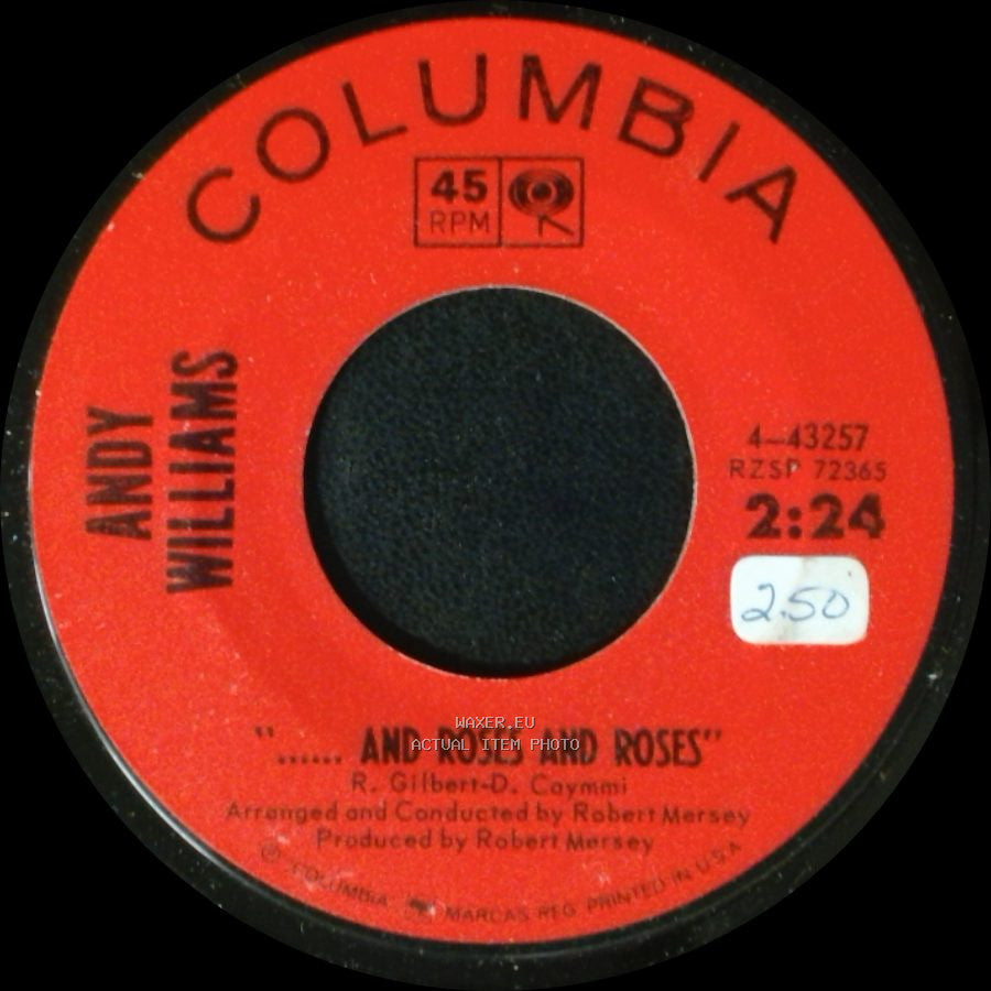 Andy Williams - My Carousel / ..... And Roses And Roses side B