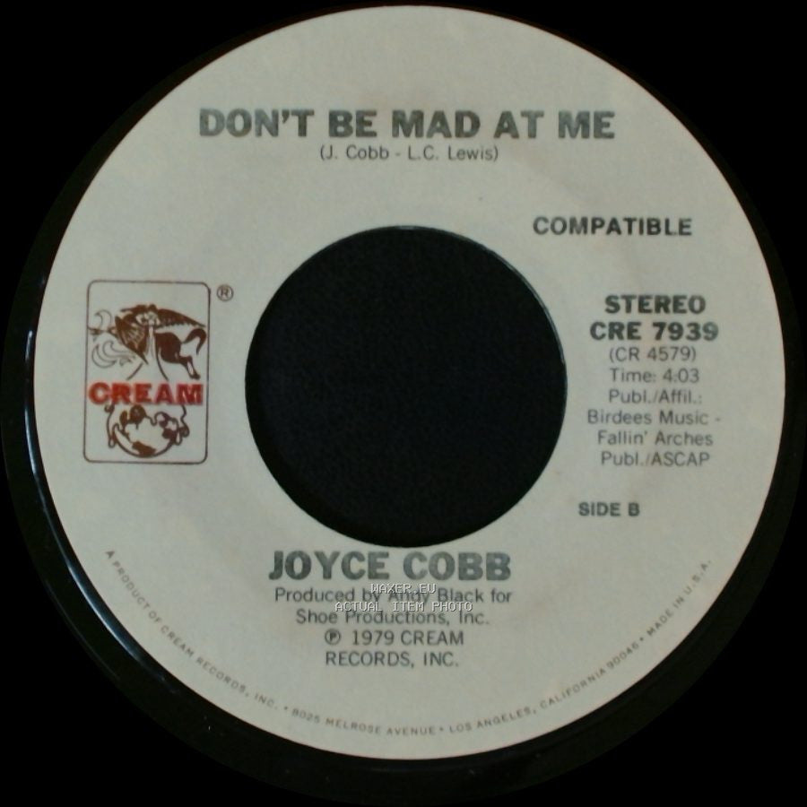 Joyce Cobb - Dig The Gold / Don't Be Mad At Me side B