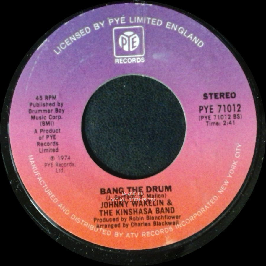 Johnny Wakelin & The Kinshasa Band - Black Superman - "Muhammad Ali" / Bang The Drum side A