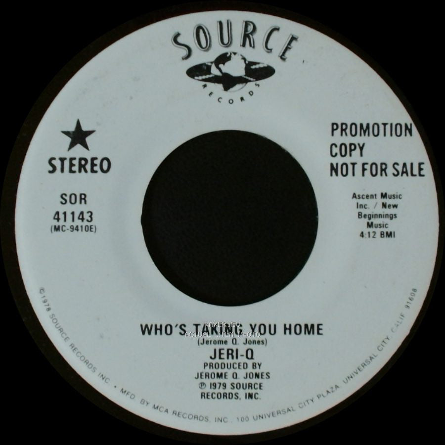 Jeri-Q - Who's Taking You Home / Who's Taking You Home side B