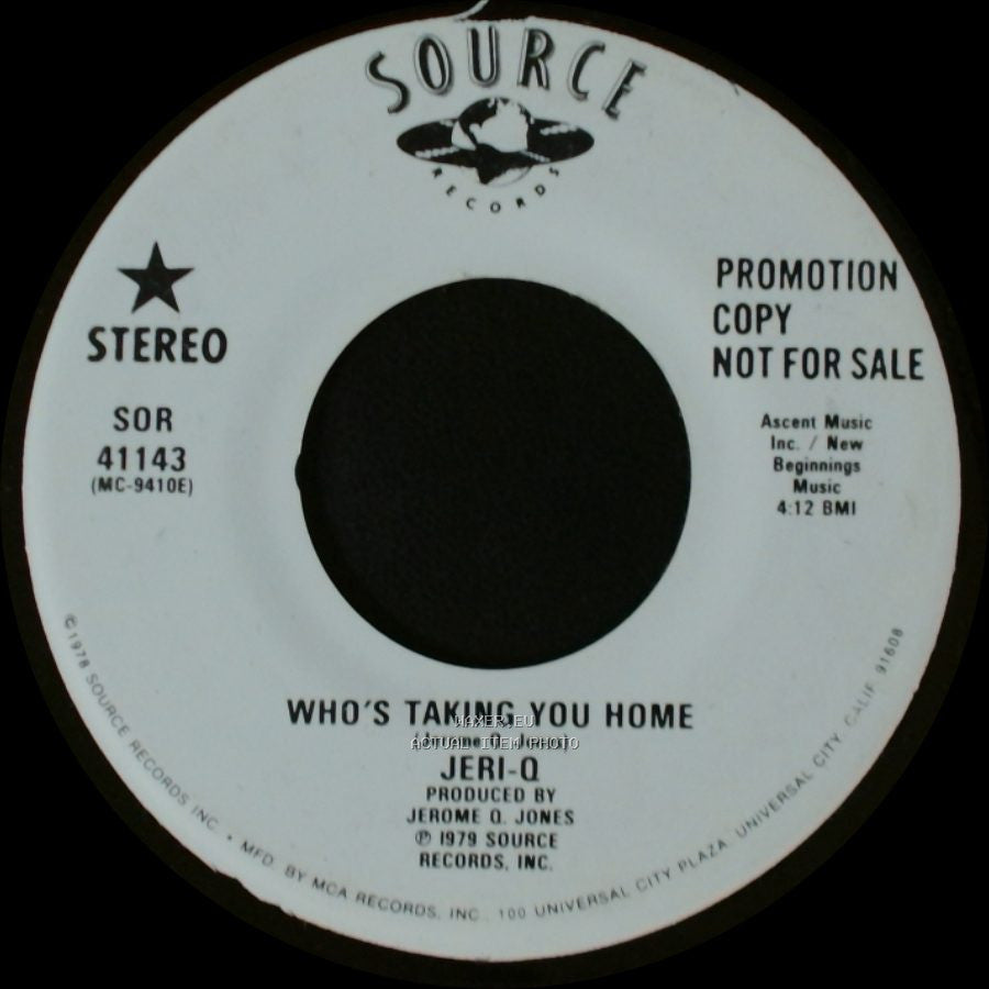 Jeri-Q - Who's Taking You Home / Who's Taking You Home side B