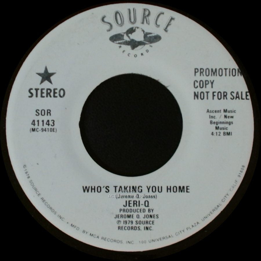 Jeri-Q - Who's Taking You Home / Who's Taking You Home side A