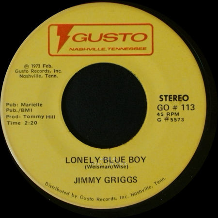 Jimmy Griggs - Lonely Blue Boy / Charlotte, North Caroline side A