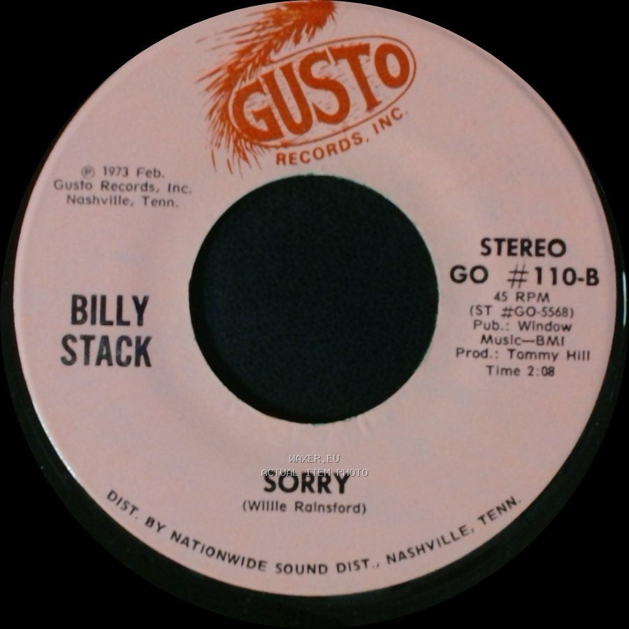 Billy Stack - Sorry / Slowly side A