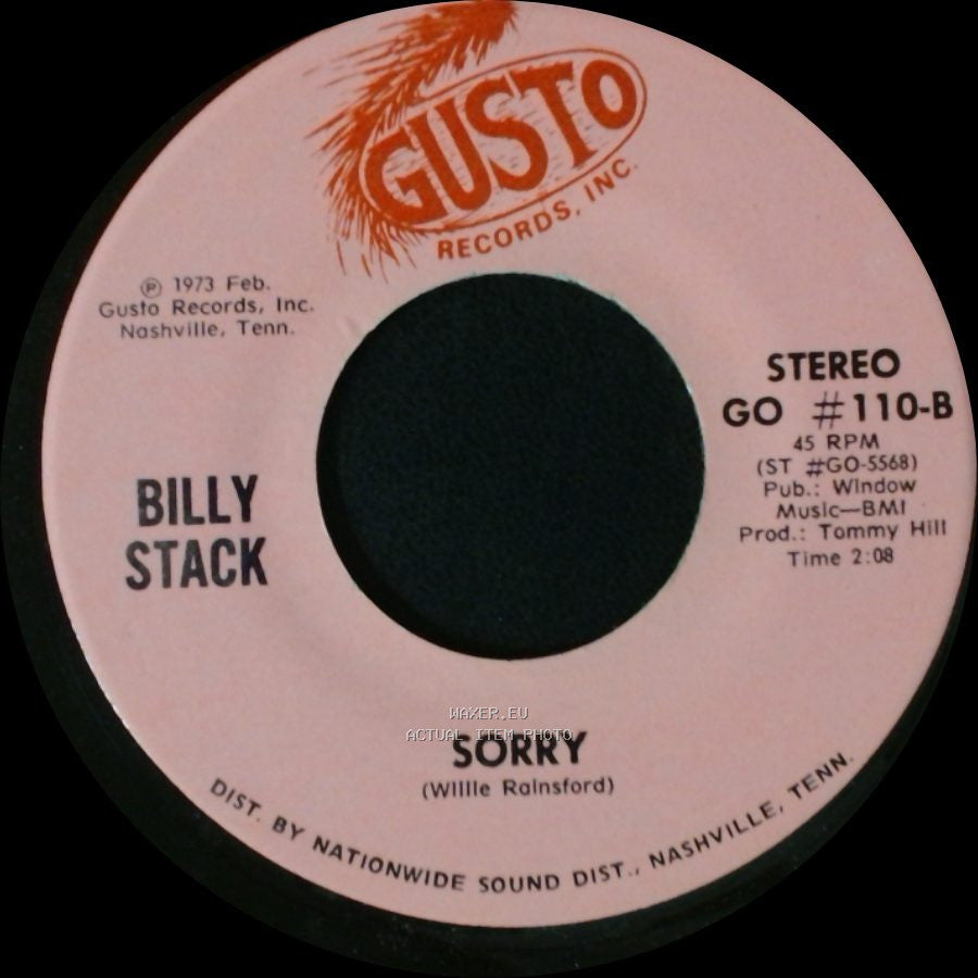 Billy Stack - Sorry / Slowly side A
