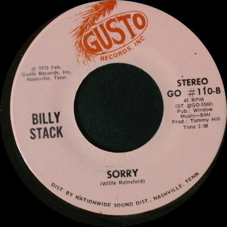 Billy Stack - Sorry / Slowly side B