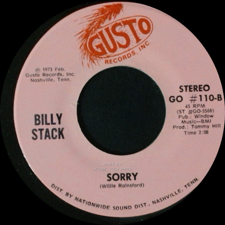 Billy Stack - Sorry / Slowly side A