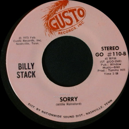 Billy Stack - Sorry / Slowly side B