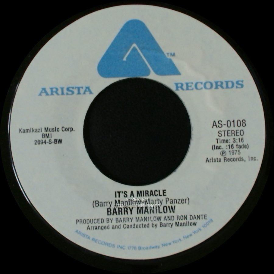 Barry Manilow - It's A Miracle / One Of These Days side A