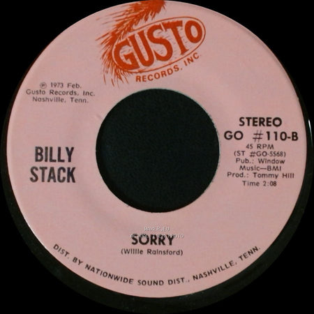 Billy Stack - Sorry / Slowly side B
