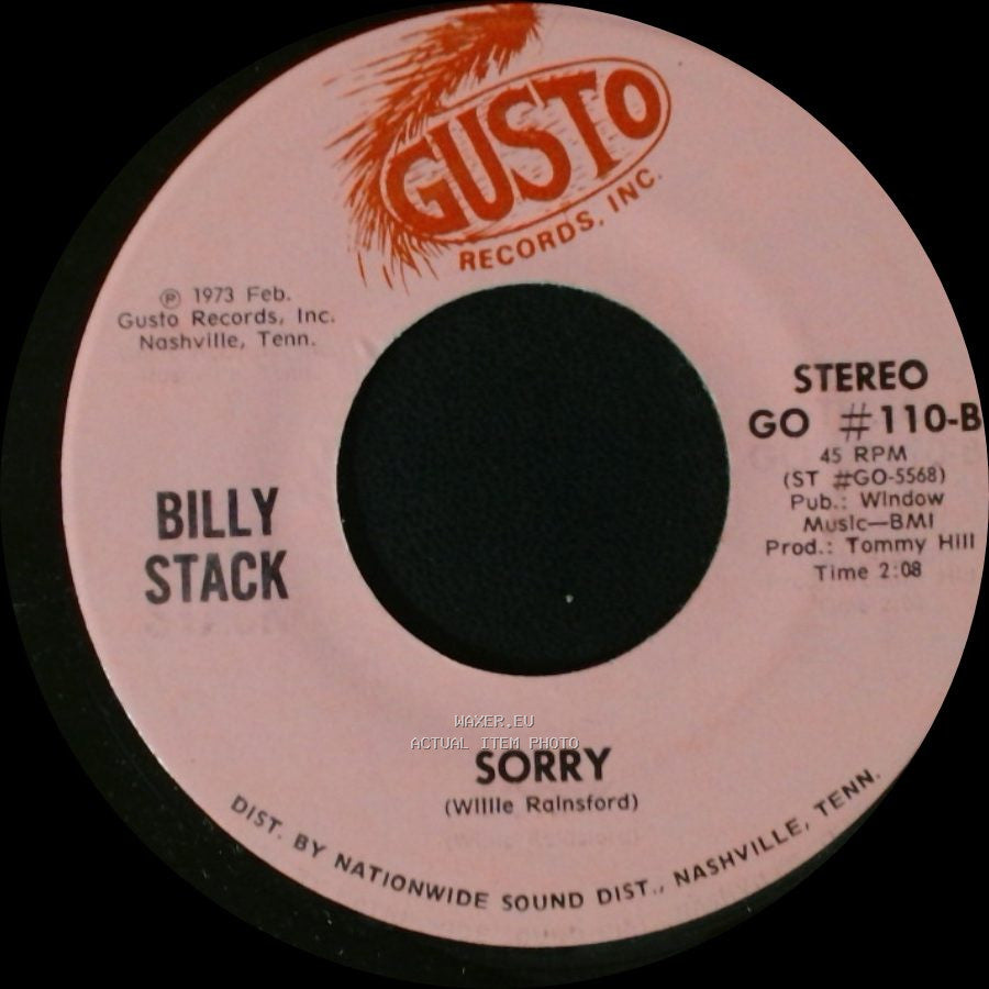 Billy Stack - Sorry / Slowly side A