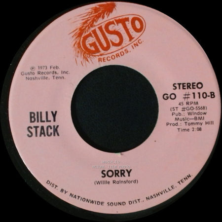 Billy Stack - Sorry / Slowly side A