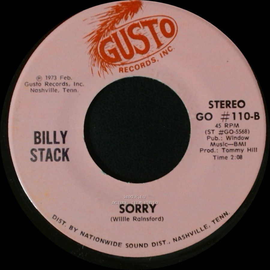 Billy Stack - Sorry / Slowly side A