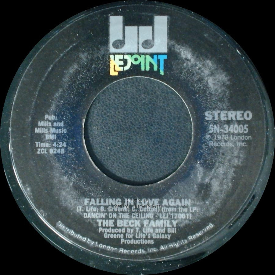The Beck Family - Falling In Love Again / Can You Feel It side A