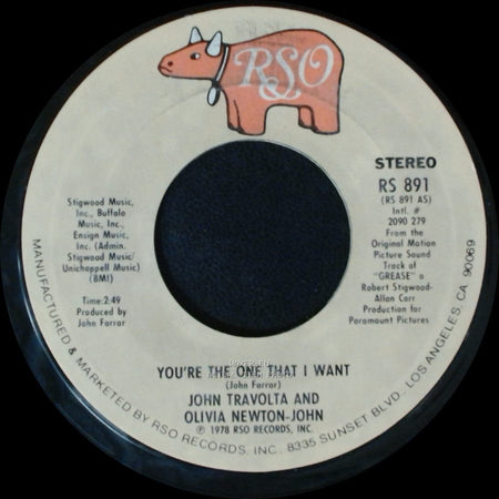 Edwin H. Morris & Co. / John Travolta And Olivia Newton-John - Alone At A Drive-In Movie (Instrumental) / You're The One That I Want side B