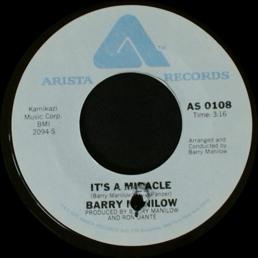 Barry Manilow - It's A Miracle / One Of These Days side A