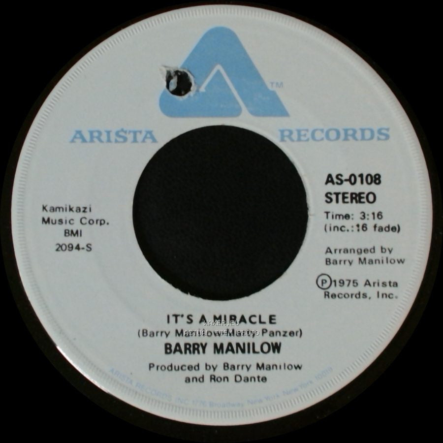 Barry Manilow - It's A Miracle / One Of These Days side A