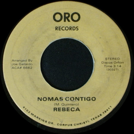 Rebeca - Nomas Contigo / Sin Saber Por Que (The Way We Were) side A