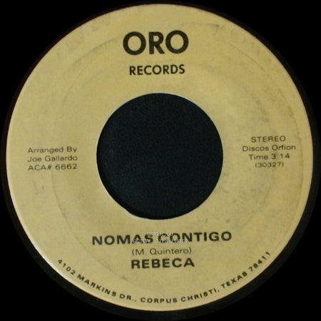 Rebeca - Nomas Contigo / Sin Saber Por Que (The Way We Were) side B