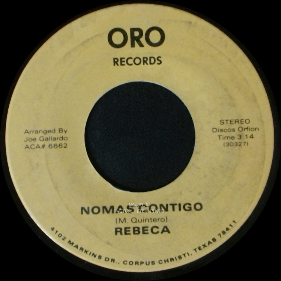 Rebeca - Nomas Contigo / Sin Saber Por Que (The Way We Were) side B