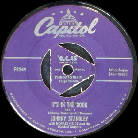 Johnny Standley With Horace Heidt And His Musical Knights - It's In The Book Part 2 / It's In The Book Part 1 side B