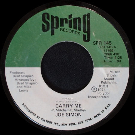Joe Simon - Carry Me / Do You Know What It's Like To Be Lonesome? side A
