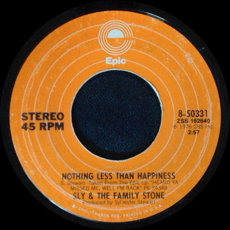 Sly & The Family Stone - Nothing Less Than Happiness / Family Again side A