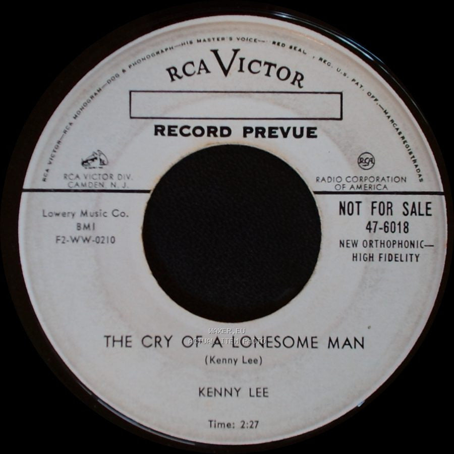 Kenny Lee - The Cry Of A Lonesome Man / I Gotta Go Get My Baby side A