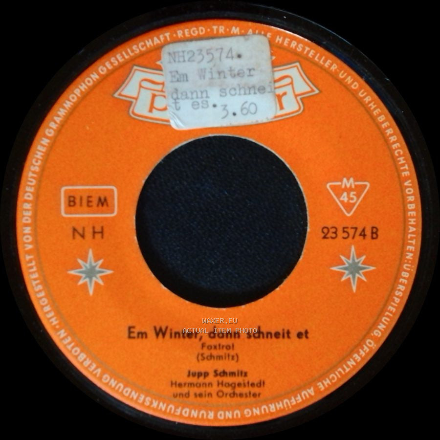 Jupp Schmitz, Hermann Hagedstedt Und Sein Orchester - Wenn Das Kein Wunder Ist / Em Winter, Dann Schneit Et side B