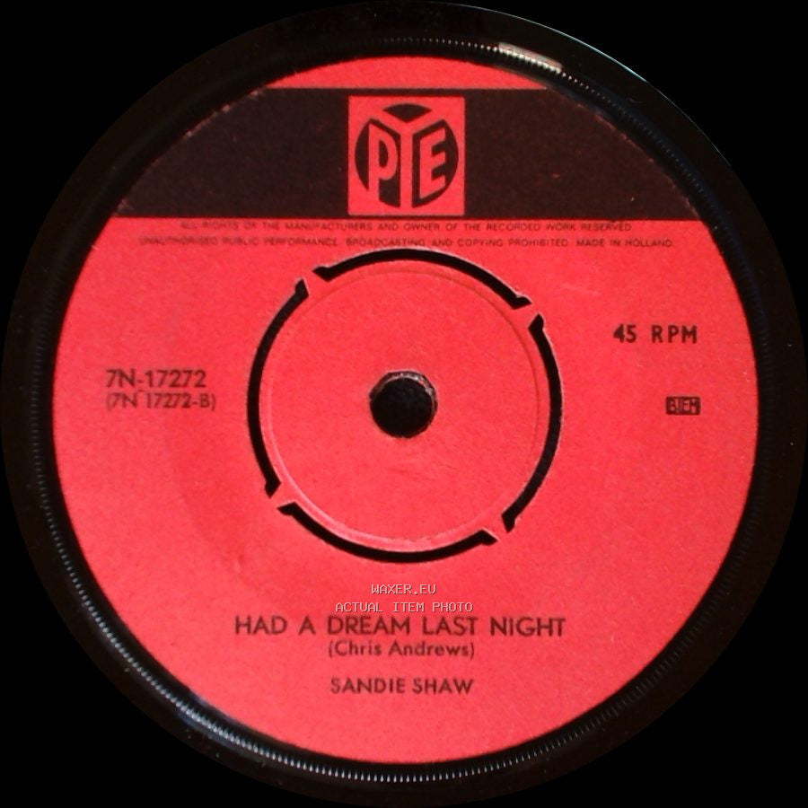 Sandie Shaw - Puppet On A String / Had A Dream Last Night side B