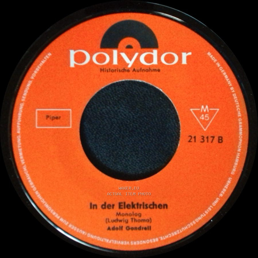 Adolf Gondrell - Der Münchner Im Himmel / In Der Elektrischen side B