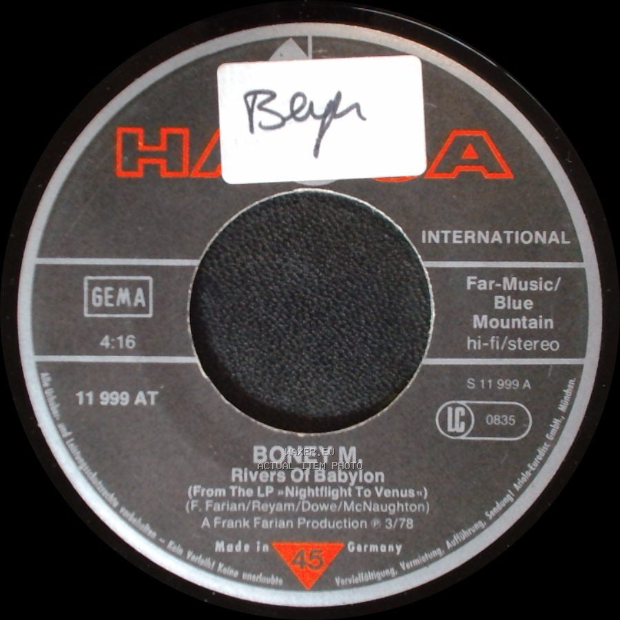 Boney M. - Rivers Of Babylon / Brown Girl In The Ring side A