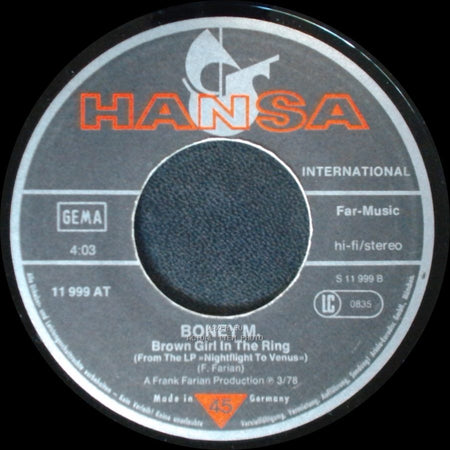 Boney M. - Rivers Of Babylon / Brown Girl In The Ring side B