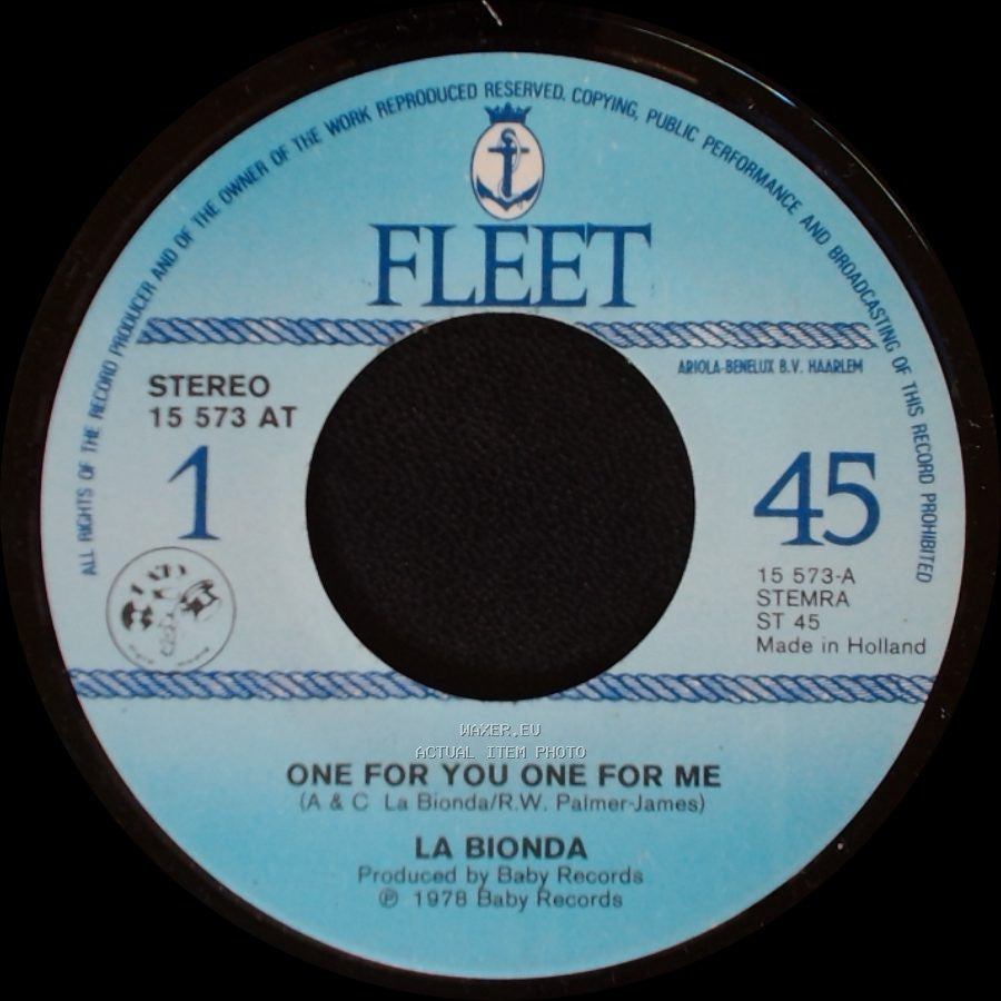 La Bionda - One For You One For Me / There For Me side A